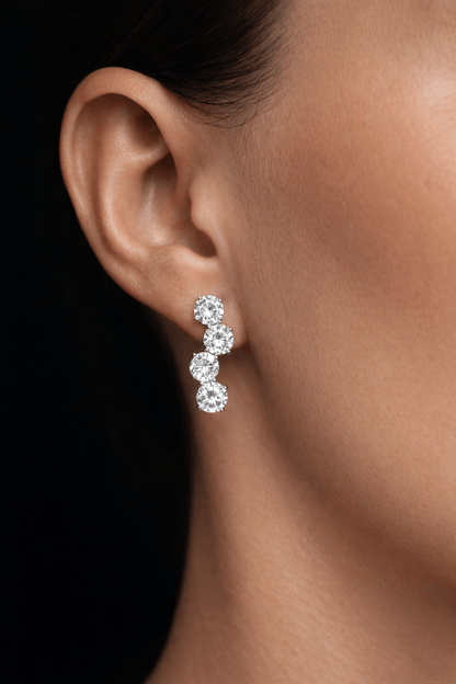 Tsirkoonidega hõbetatud ehtekomplekt - pulmadeks ja pühadeks - 18k - kullatud - ehted