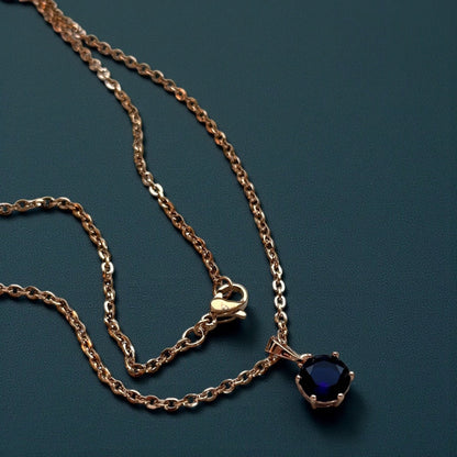Deep Blue - kullatud kaelakee tumesinise kristalliga - 18k - kullatud - ehted