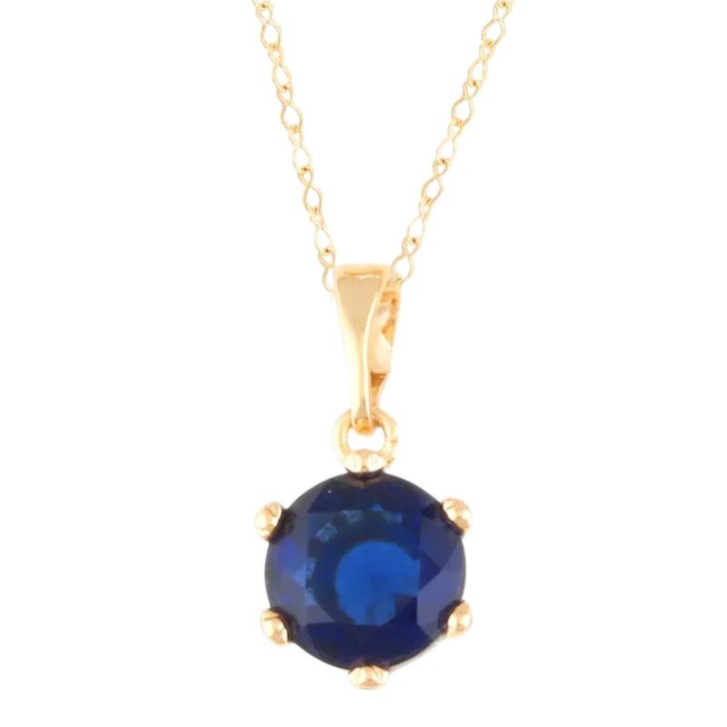 Deep Blue - kullatud kaelakee tumesinise kristalliga - 18k - kullatud - ehted