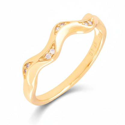 Golden Wave Mini – õrn kristallsõrmus – kullatud ehted | Sinu ehted
