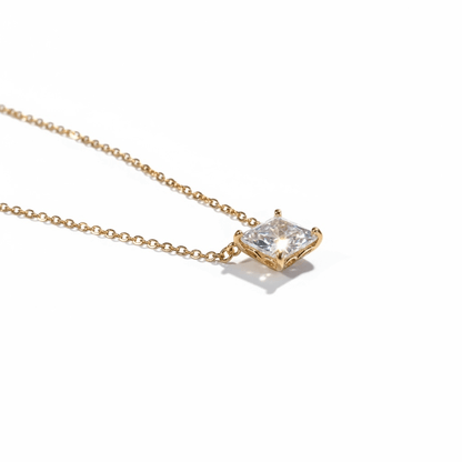 Princess Cut - 18k kullatud kaelakee selge kristalliga - 18k - kullatud - ehted